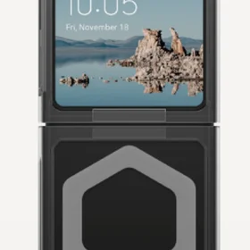UAG Plyo Pro dėklas su magnetiniu moduliu, skirtas Samsung Galaxy Flip 5 – permatomas pilkas