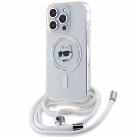 Karl Lagerfeld IML Choupette Head&Cord magnetinis dėklas telefonui iPhone 15 Pro Max - skaidrus