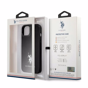 US Polo USHCP13SUMHK iPhone 13 mini 5.4" juodas/juodas kietas dėklas Horses Logo