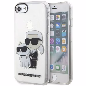 Karl Lagerfeld KLHCI8HNKCTGT iPhone 7/8/ SE 2020 / SE 2022 permatomas kietas dėklas Blizgučiai Karl&Choupette