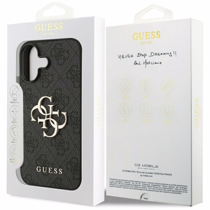 Guess 4G Didelio logotipo dėklas telefonui iPhone 17 - juodas
