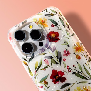 Glow Glam dėklas telefonui Oppo Reno 13F 5G (Global) / 13FS 5G baltas