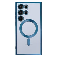 Dėklas telefonui metalinis magnetinis Samsung Galaxy S24 mėlynas