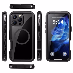 Vandeniui atsparus dėklas SHELLBOX GT, suderinamas su MagSafe, skirtas IPHONE 16 Pro Max, juodas