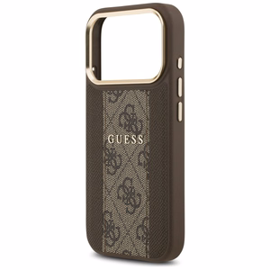Guess 4G Stripe Magnetinis dėklas telefonui iPhone 17 Pro - ruda