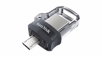 SanDisk Ultra Dual m3.0 USB atmintukas 256 GB USB Type-A / Micro-USB 3.2 Gen 1 (3.1 Gen 1) Juoda, Sidabras, Permatomas