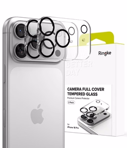 Ringke Camera Full Cover apsauginis grūdintas stiklas kamerai, 2 vnt. komplektas, skirtas iPhone 18 Pro, juodas