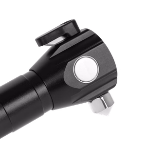 Rebel multifunction rechargeable flashlight with zoom, knife and glass hammer
