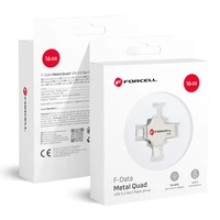 FORCELL F-DATA atmintukas Metal Quad 16GB USB3.2 Gen 1 (USB A / Type C / Lightning / Micro USB) sidabrinis