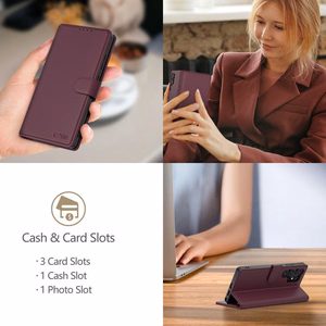 "Tech-Protect" piniginės dėklas, skirtas "Xiaomi Redmi Note 15 Pro 5G" - Burgundy