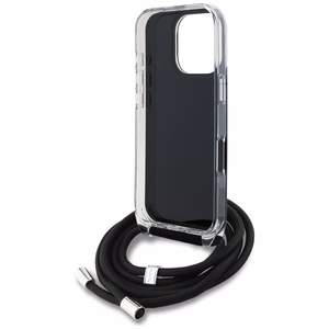 Karl Lagerfeld IML Crossbody Karl&Choupette Head Dėklas for iPhone 16 Pro Max - juodas