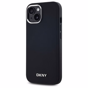 DKNY Paprastas logotipas magnetinis iPhone 15 dėklas - juodas
