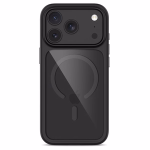 Tech-Protect MagOne CC MagSafe dėklas su 2 grūdintais stiklais, skirtas iPhone 18 Pro Max / 17 Pro Max, skaidrus juodas