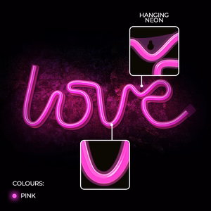 Neon LED Light LOVE rožinis Bat + USB FLNE05 Forever Light