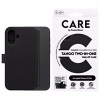 CARE by PanzerGlass Tango 2in1 piniginė Magnetinis dėklas telefonui iPhone 16 Plus - juodas