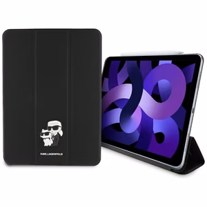 Karl Lagerfeld Saffiano Magnetinis Karl & Choupette iPad Air 11" 2024 Knygos viršelio dėklas - juodas