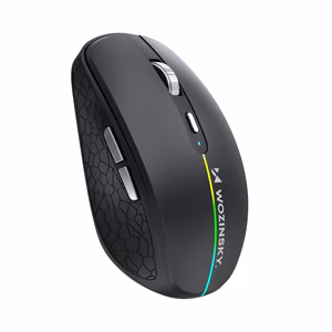 "Wozinsky WMGK-1132" belaidė pelė su RGB apšvietimu - juoda