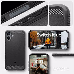 Spigen Rugged Armor Magnetinis dėklas iPhone 16 - juodas