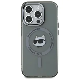 Karl Lagerfeld KLHMP15XHLSCHK iPhone 15 Pro Max 6.7" juodas kietasis dėklas IML Metal Choupette Head Magnetinis (MagSafe)