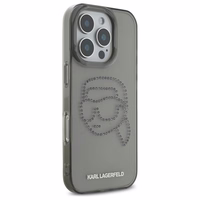 Karl Lagerfeld KLHCP16XHKHDCELK iPhone 16 Pro Max 6.9" juodas/juodas kietas dėklas IML Rhinestones Karl galva
