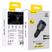 Blavec Automobilinis įkroviklis BS-06D-C Trip - USB + 2xType C - QC 3.0 18W PD 65W su Type C to Type C (CCBS06DCQ-U2CB) juodas