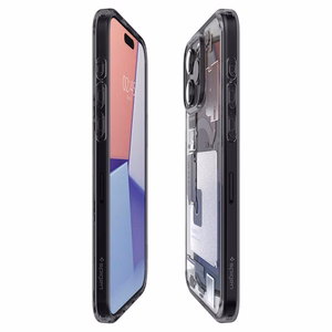 Spigen Ultra Hybrid Mag Dėklas telefonui su MagSafe iPhone 15 Pro - tamsiai pilkas (Zero One Pattern)