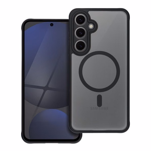 FULL MATTE MAG COVER dėklas telefonui, suderinamas su MagSafe, skirtas SAMSUNG S24 FE juodas