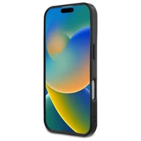 Mercedes MB dvigubo sluoksnio kryžminių linijų Magnetinis dėklas iPhone 16 telefonui - juodas