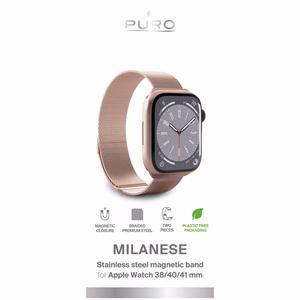 Puro Milanese nerūdijančio plieno Apple Watch dirželis 38/40/41mm - rožinis