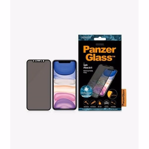 PanzerGlass E2E Super+ privatumo apsauginis stiklas iPhone XR / 11 - su juodu rėmeliu