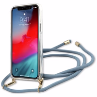 Guess GUHCP12LCRTVSBL iPhone 12 Pro Max 6.7" mėlyna/mėlyna kietas dėklas Script Vintage