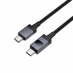 Kabelis USB C į USB C Hoco 3A 60W su ekranu 1 m X118 juodas