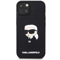 KARL LAGERFELD KLHCP14S3DRKINK IPHONE 14/15/13 6.1 "JUODAS / JUODAS HARDCASE RUBBER IKONIK 3D