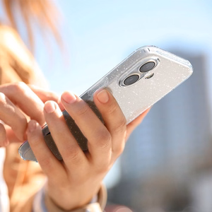 Spigen Liquid Crystal dėklas, skirtas iPhone 16 6.1", skaidrus su blizgučiais
