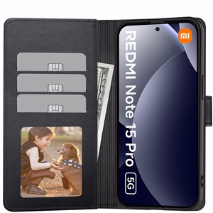 "Tech-Protect" piniginės dėklas, skirtas "Xiaomi Redmi Note 15 Pro 5G" - Juodas