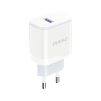 Dudao A20EU USB-A 18W sieninis įkroviklis - baltas + USB-A - USB-C kabelis