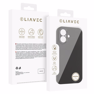 Liavec Silk Shield Case with Metal Camera Frame for Iphone 17 black