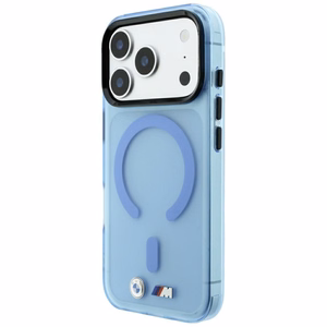 BMW M IML Frosted Metal Logo & Trims MagSafe dėklas, skirtas iPhone 17 Pro Max / 18 Pro Max – mėlynas