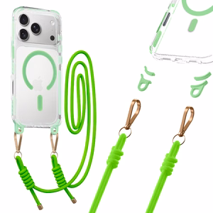 Apsauginis stiklas Tel Protect Strap Clear Case Iphone 17 Pro - žalias