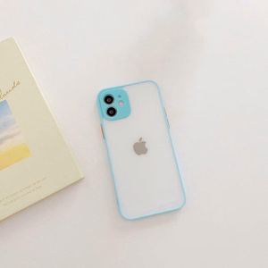 Milky Case silikoninis lankstus permatomas dėklas telefonui Samsung Galaxy A22 4G mėlynas