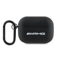 AMG AMAP2SLWK AirPods Pro 2 (2022/2023) dėklas juodas/juodas odinis baltas logotipas