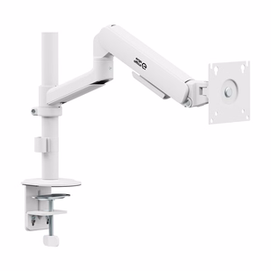 Ergo Office ER-691 W – dujinės spyruoklės monitoriaus laikiklis 17–32 col. ekranams, 1–10 kg, VESA iki 100×100, matinis baltas