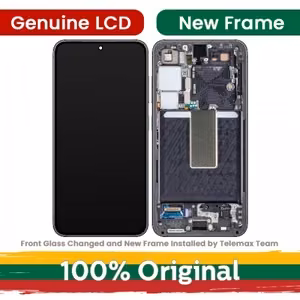 LCD дисплей для Samsung S911 S23 с рамкой / кремовый / (Восстановленный: Telemax)