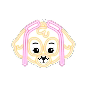 Hanging neon LED Paw Patrol on plexiglass - Skye OW-130546