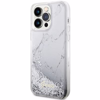 Guess GUHCP14XLCSGSGH iPhone 14 Pro Max 6.7" baltas/baltas kietas dėklas Liquid Glitter Marble