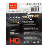 Imro atminties kortelė 64GB microSDXC cl. 10 UHS-3 + adapteris