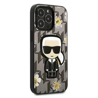 Karl Lagerfeld Gėlių Ikonik Karl dėklas telefonui iPhone 13 Pro / iPhone 13 - pilkas