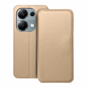 DUAL POCKET knygos tipo dėklas telefonui XIAOMI Redmi Note 13 Pro 4G auksinis