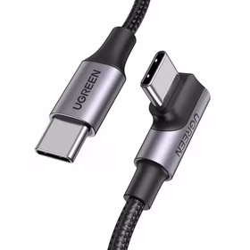 Ugreen US334 70643 USB-C (kampinis) / USB-C (tiesus) 100 W PD 1 m kabelis – juodas