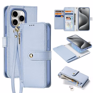 Кожаный чехол Dux Ducis Lawa для iPhone 15 Pro Max - синий
